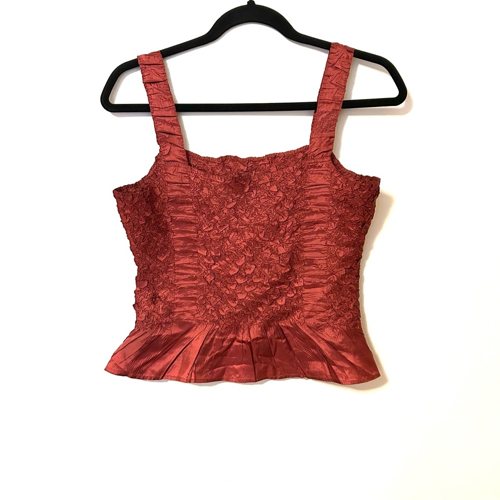 Vintage Silk Raspberry Crinkle Top - Picture 4 of 4